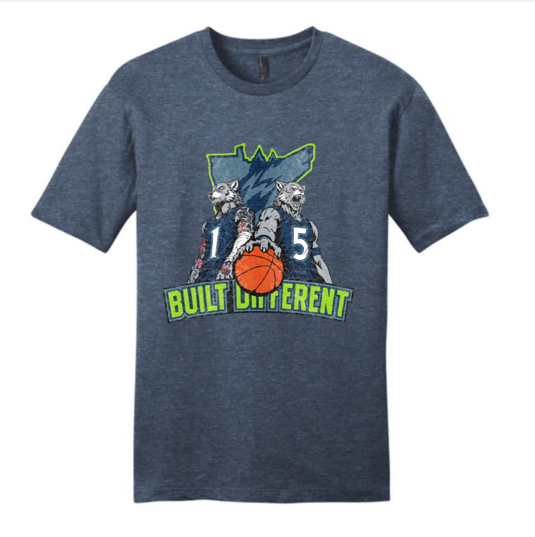 TWO DOGS (Built Different) Adult Tee