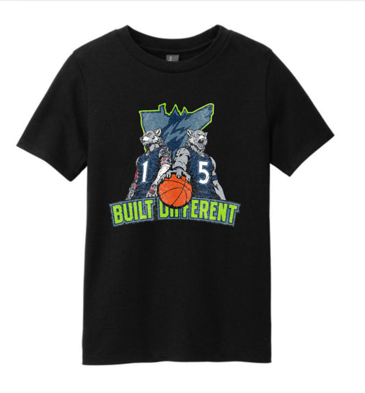 TWO DOGS (Built Different) Kids Tees