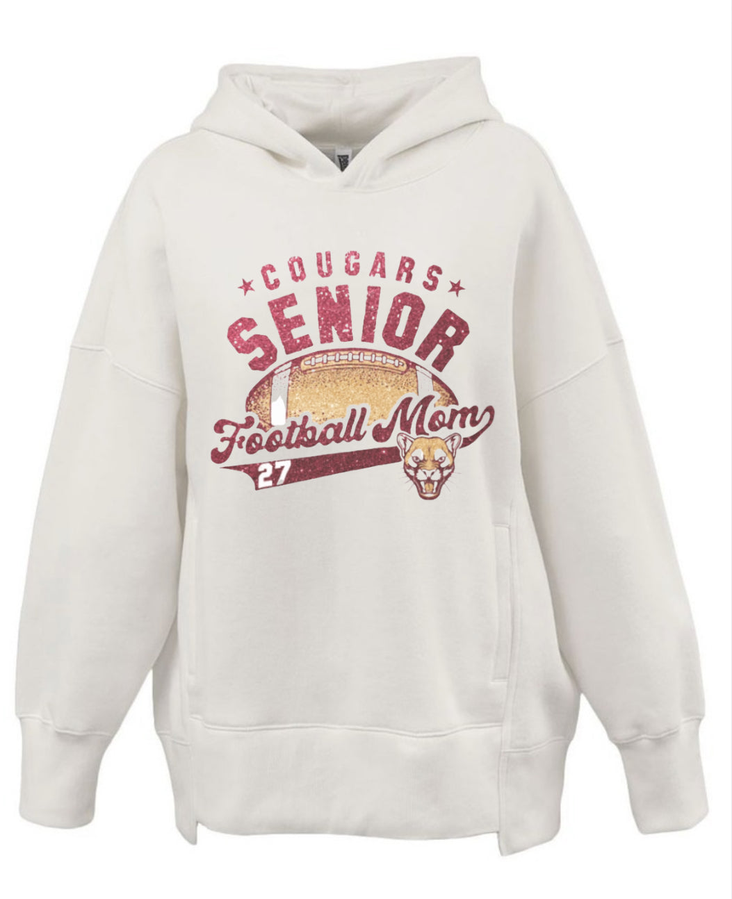 FOOTBALL MOM HOODIE - GLITTER