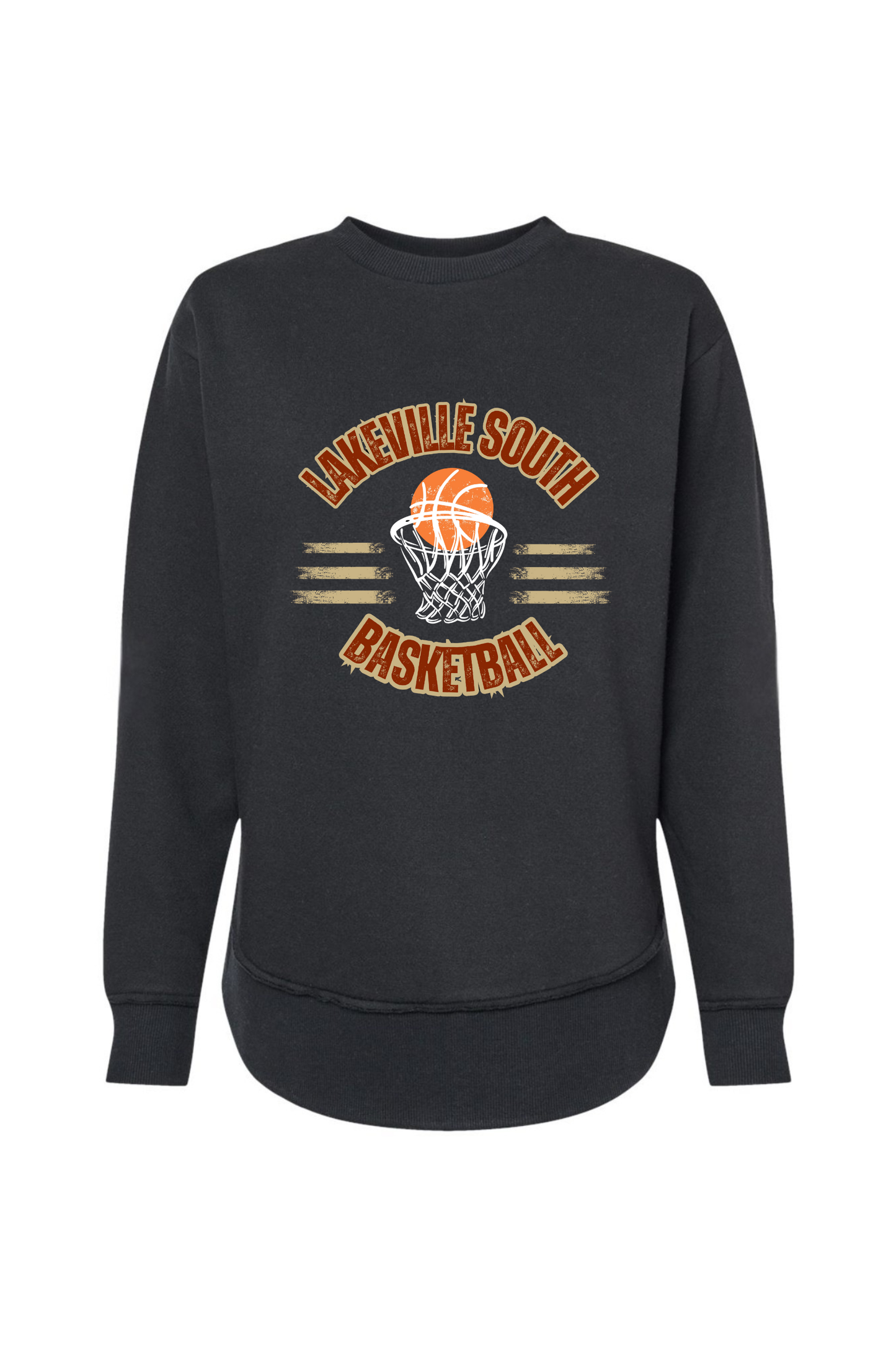 Lakeville South basketball women’s raw hem crewneck sweatshirt
