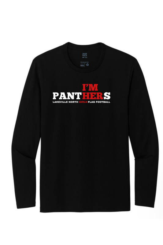 I’m HER Girls Flag Football long sleeve tees
