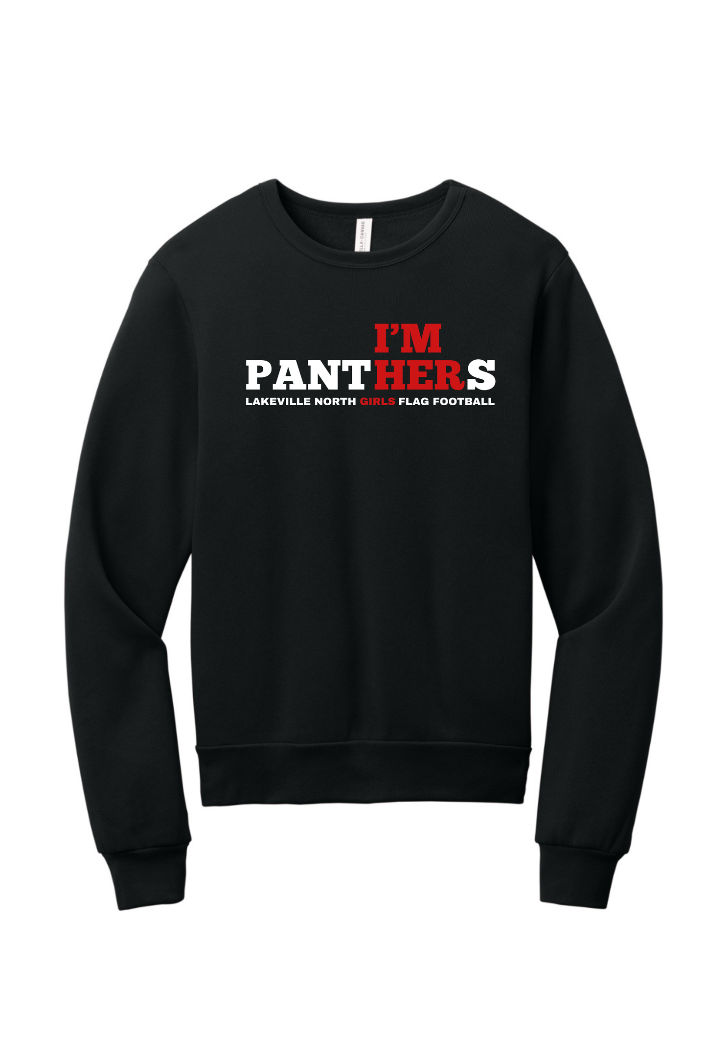 I'm HER Girls Flag Football crewneck sweatshirts